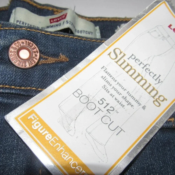 NWT LEVI’S Perfectly Slimming Boot Cut 512 Jeans Size 14 Short - Picture 5 of 7